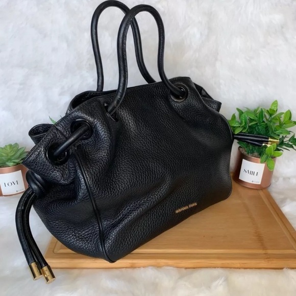 Michael Kors Dalia  Leather Shoulder Tote Large Black Handbag Retail $384 - Picture 2 of 15